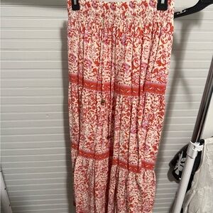 Japna Red and White Maxi Skirt